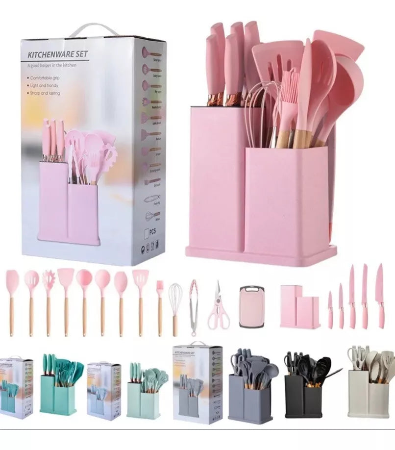 ¡Transforma tu cocina con el Set de 19 Utensilios de Cocina! 🍴✨