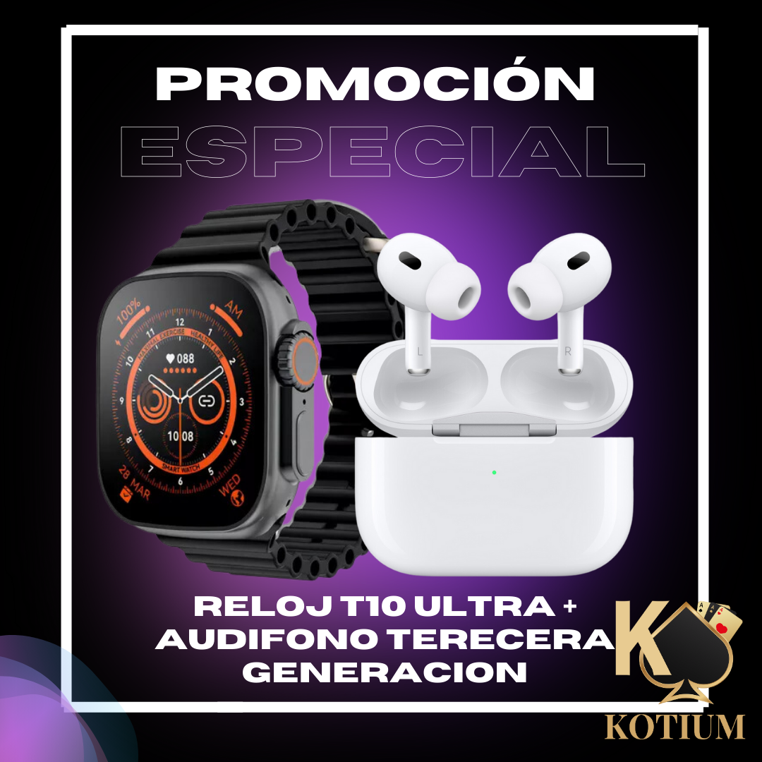 Smart Watch T10 Ultra + Audífonos de 2da Gen