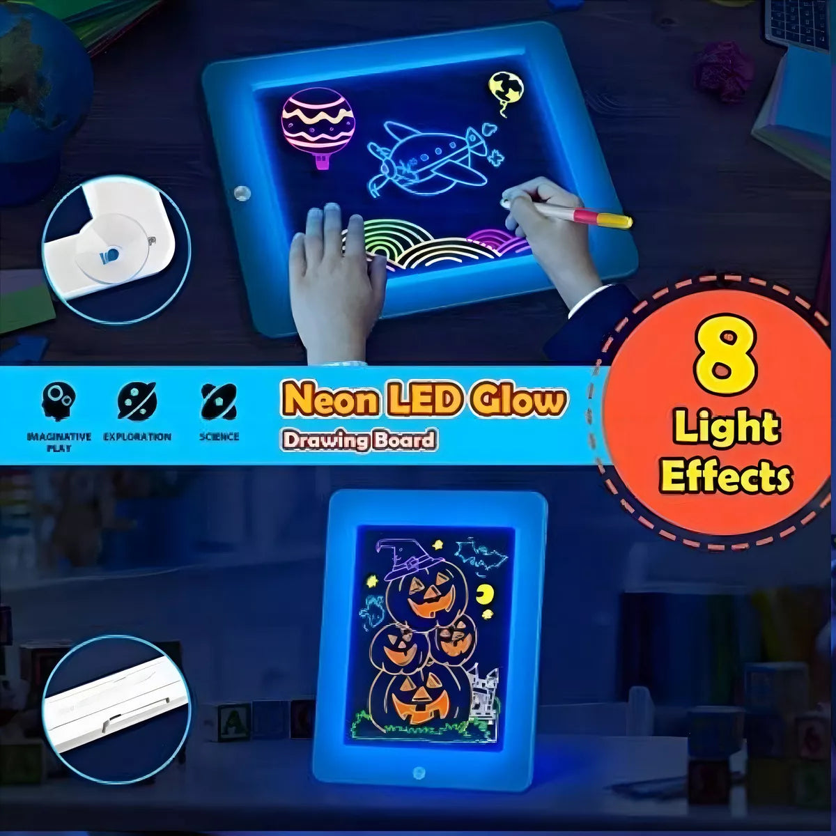 ✨ Pizarra Mágica LED - Deluxe para Niños ✨