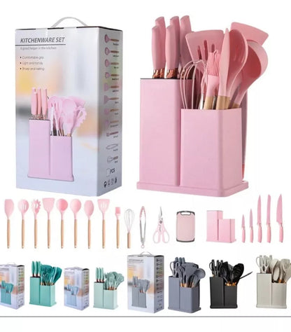 ¡Transforma tu cocina con el Set de 19 Utensilios de Cocina! 🍴✨